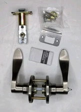 Defiant Simple Series Wave Satin Nickel Bed and Bath Door Handle