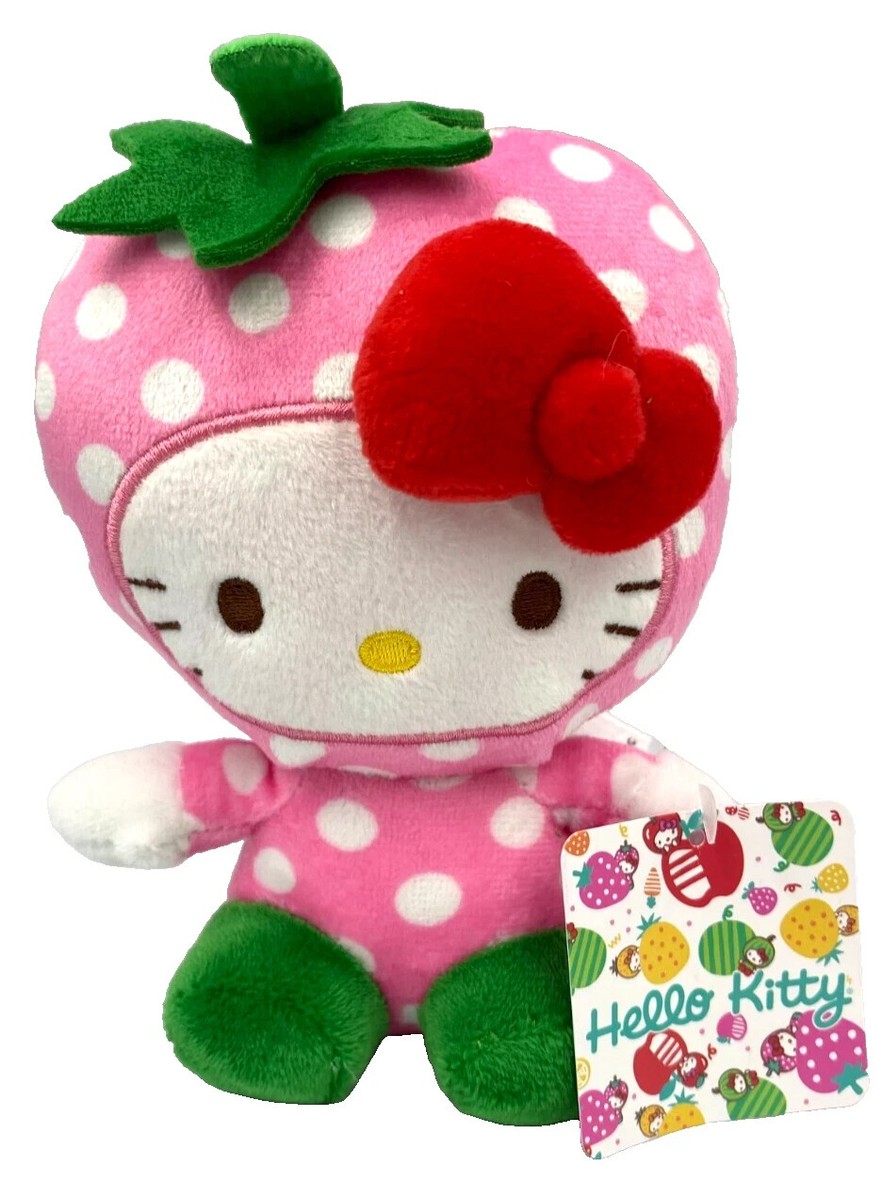 Set of 3 Hello Kitty Plush Toys Strawberry Pineapple Apple 6