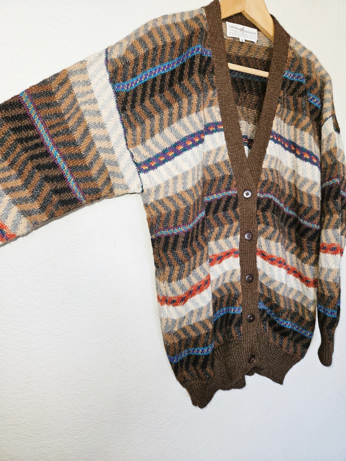 Peruvian Connection Chevron Striped Cardigan Swea… - image 3