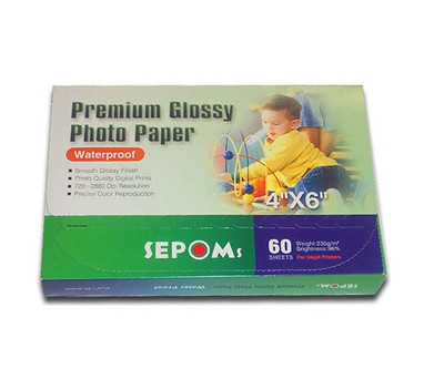 SEPOMS High Glossy Finish 4'' x 6'' Premium Photo Paper 60 Sheets 