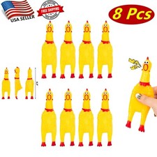 8 Pcs of Small Squeaky Rubber Chicken Chew Toy with Playful Squeeze Sound