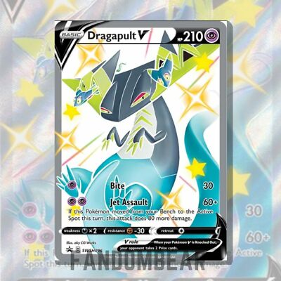 SHINY Dragapult V FULL ART Black Star Promo card SWSH096 2021 Pokemon TCG |  eBay