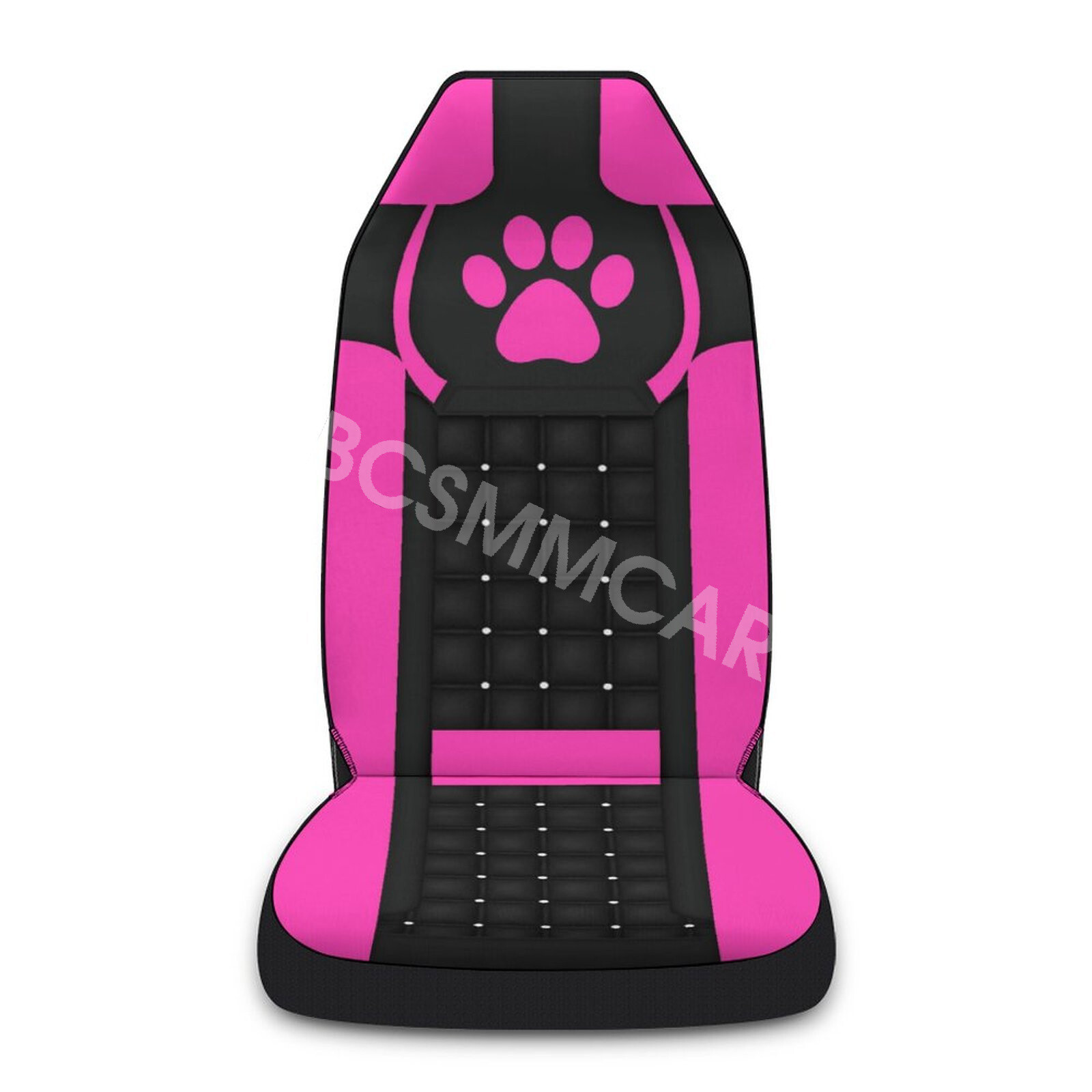 High Back Bucket Car Seat Cover Front Chair Protector Cushion Pink Footprint Mat