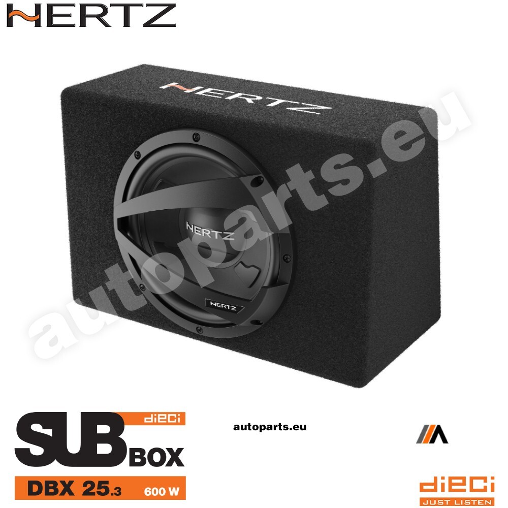 Hertz DBX 25.3 Subwoofer per Auto in Cassa Chiusa 25 cm 600W con Griglia