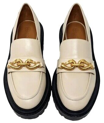 TORY BURCH JESSA LOAFER LUG SOLE NEW CREAM LEATHER TORY BURCH JESSA LOAFER LUG SOLE NEW CREAM LEATHER