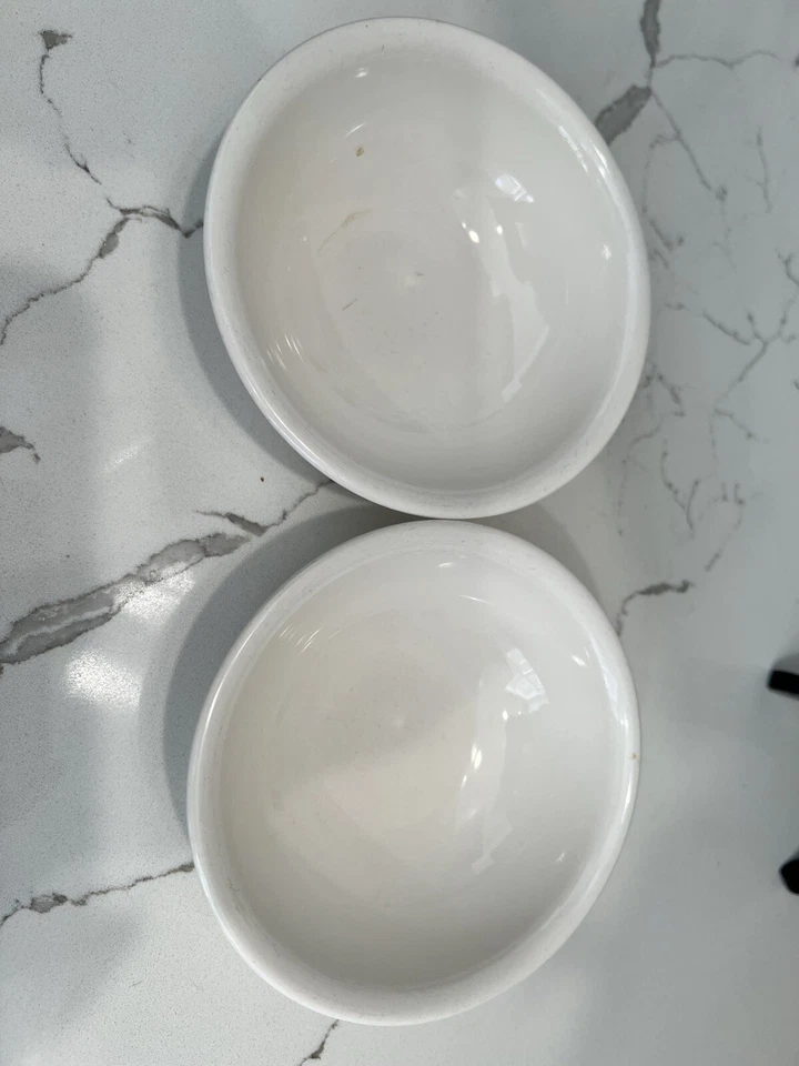 "Dos cuencos de 5"" blancos con borde elevado blanco Pfaltzgraff" Foto 2 de 4