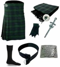 Scottish Kilt Traditional 8 Pcs Kilt Set with 5 yard kilt Outfit For Men