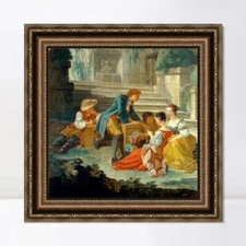 Framed Canvas Giclee Print Art Romantic Scene by Francois Boucher Home Decor