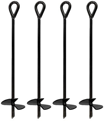 4 Pack Ashman Ground Anchor 30-Inch Length & 10MM Thick Securing Tents, animals