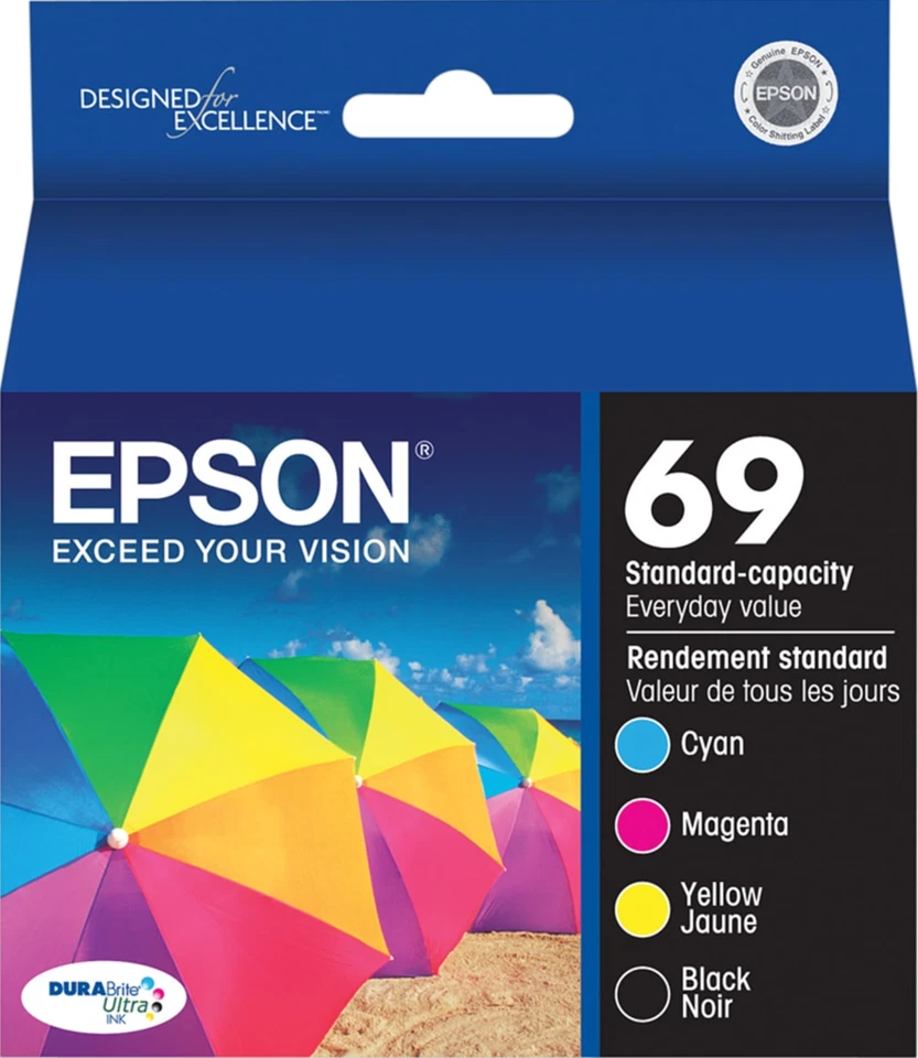 Genuine Epson 69 Inks Cartridges-for Stylus NX 515 WF300 600 Printer-OEM-4PK - Image 3 of 3