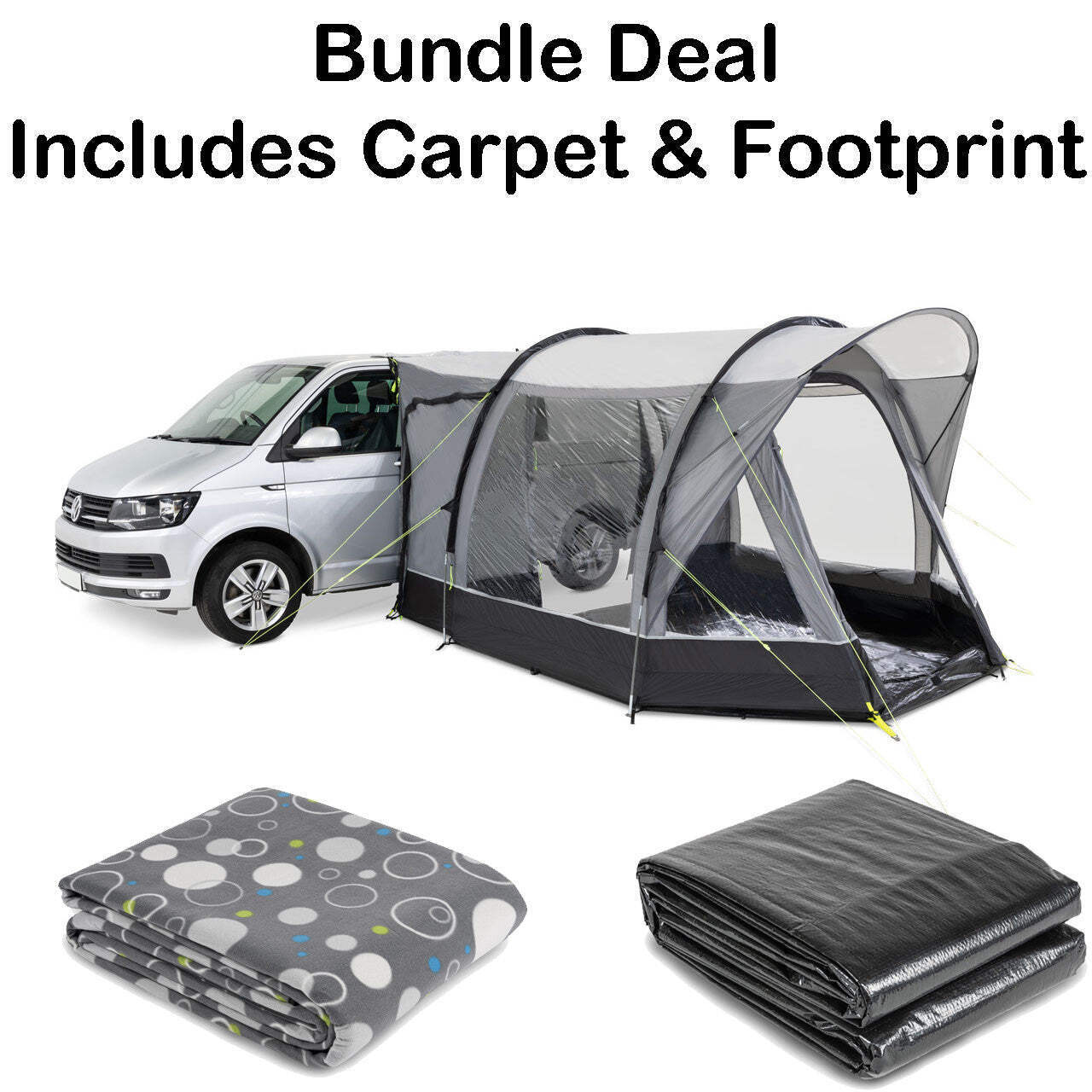 Kampa Action Drive-Away Awning Bundle Deal - 180-210cm Height VW Ford Campervan