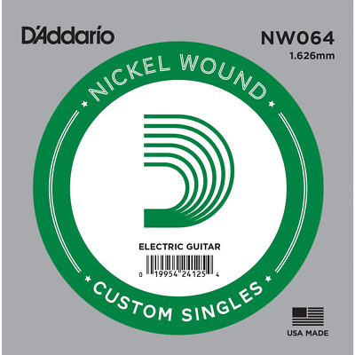 D'Addario NW064 Nickel Wound Custom Singles, Einzelsaite 064 für Gitarre Neu OVP