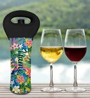 Tropical Flowers Wine Bottle Cooler Carry Bag Personalised Wine Tote