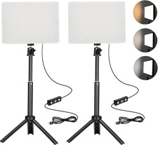 2 Pack LED Photography Lighting Kit with Stand 2800-6500K Dimmable Studio Lights