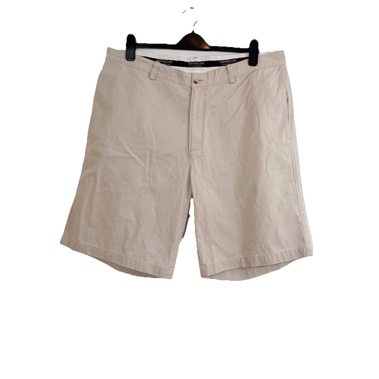 Thin Red Line Savile Row London Men's Chino Shorts Beige Tan Sz W40 Cotton