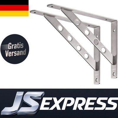 Schwerlast Regalwinkel 300x200mm 2er-Pack - 90° Wandhalterungen aus Edelstahl