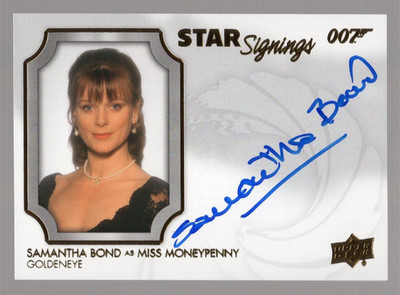 SAMANTHA BOND MISS MONEYPENNY 2020 UPPER DECK JAMES BOND VILLAINS HENCHMEN AUTO