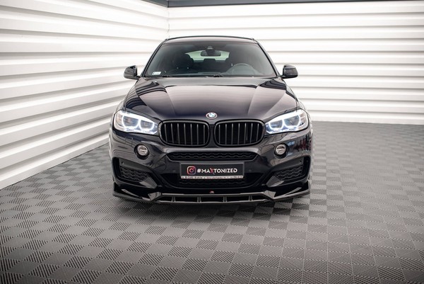Maxton Design Frontlippe V.3 Passend FüR BMW X6 M-Paket F16 Schwarz Hochglanz-image