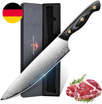 Damast Kochmesser 20Cm - Scharfes Küchenmesser Mit VG10 Kernen - Kochmesser Mit