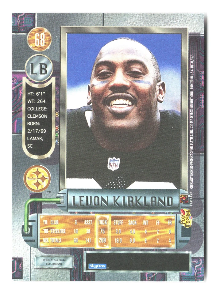 1997 Metal Universe #68 Levon Kirkland - Image 2 of 2