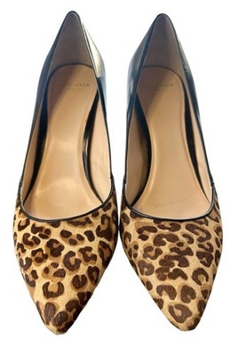 Cole Haan Kyle Leopard Calf Hair Heels 9.5B Pointed Toe Pump