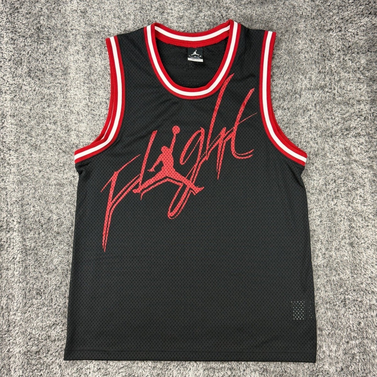 Nike Air Jordan Flight Men's Large Black Red Jersey Tank Top Dri