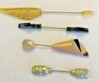 LOT OF 4 VTG ART DECO CELLULOID HAT PINS/STICK PINS  1920-30s JEWELRY