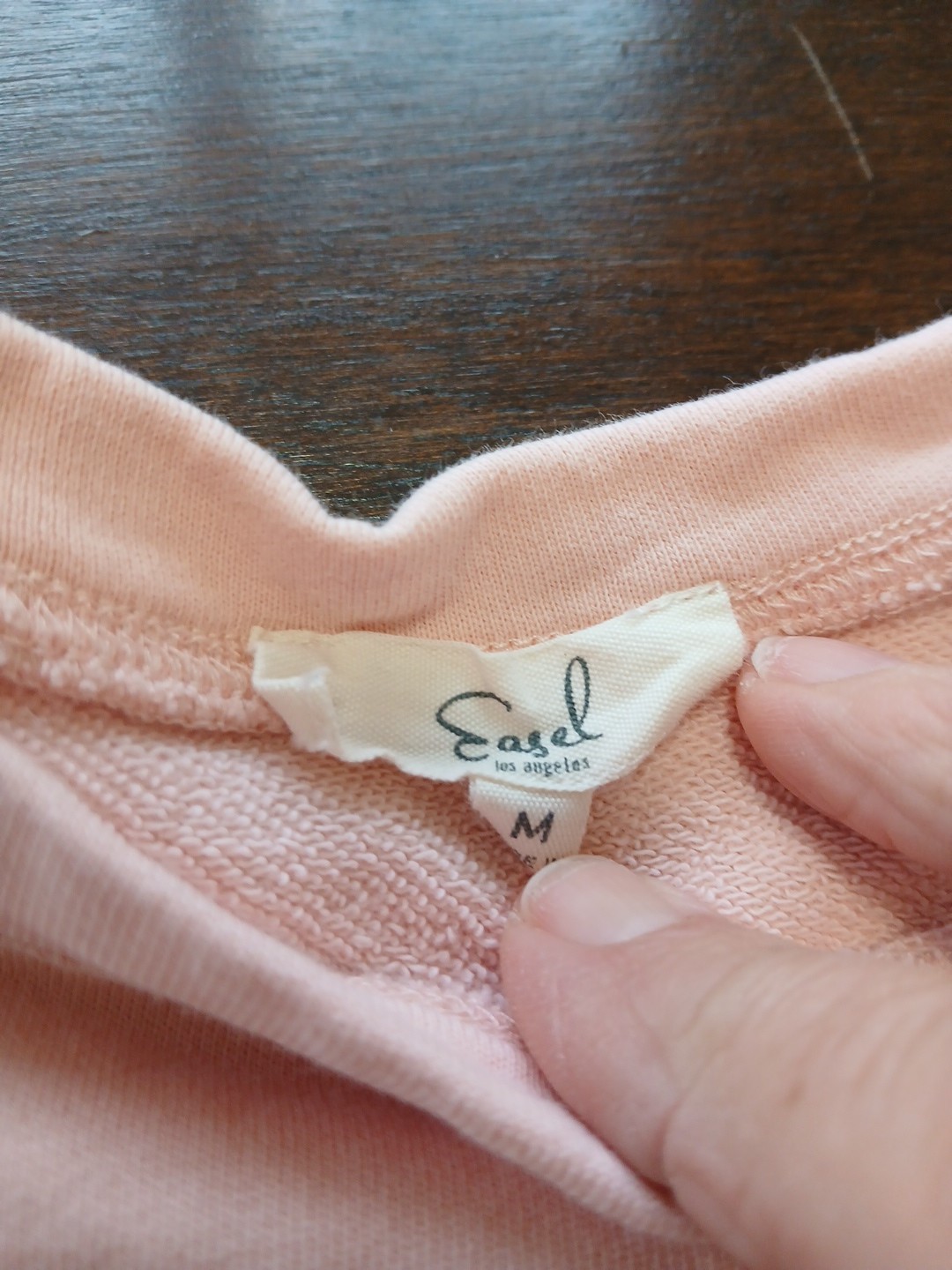 EASEL Colorblock Raw Seams Patchwork Long Sleeve … - image 4