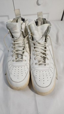 Nike Special Field Air Force 1 Mid SF AF1 Ivory White Double Zip Sneakers