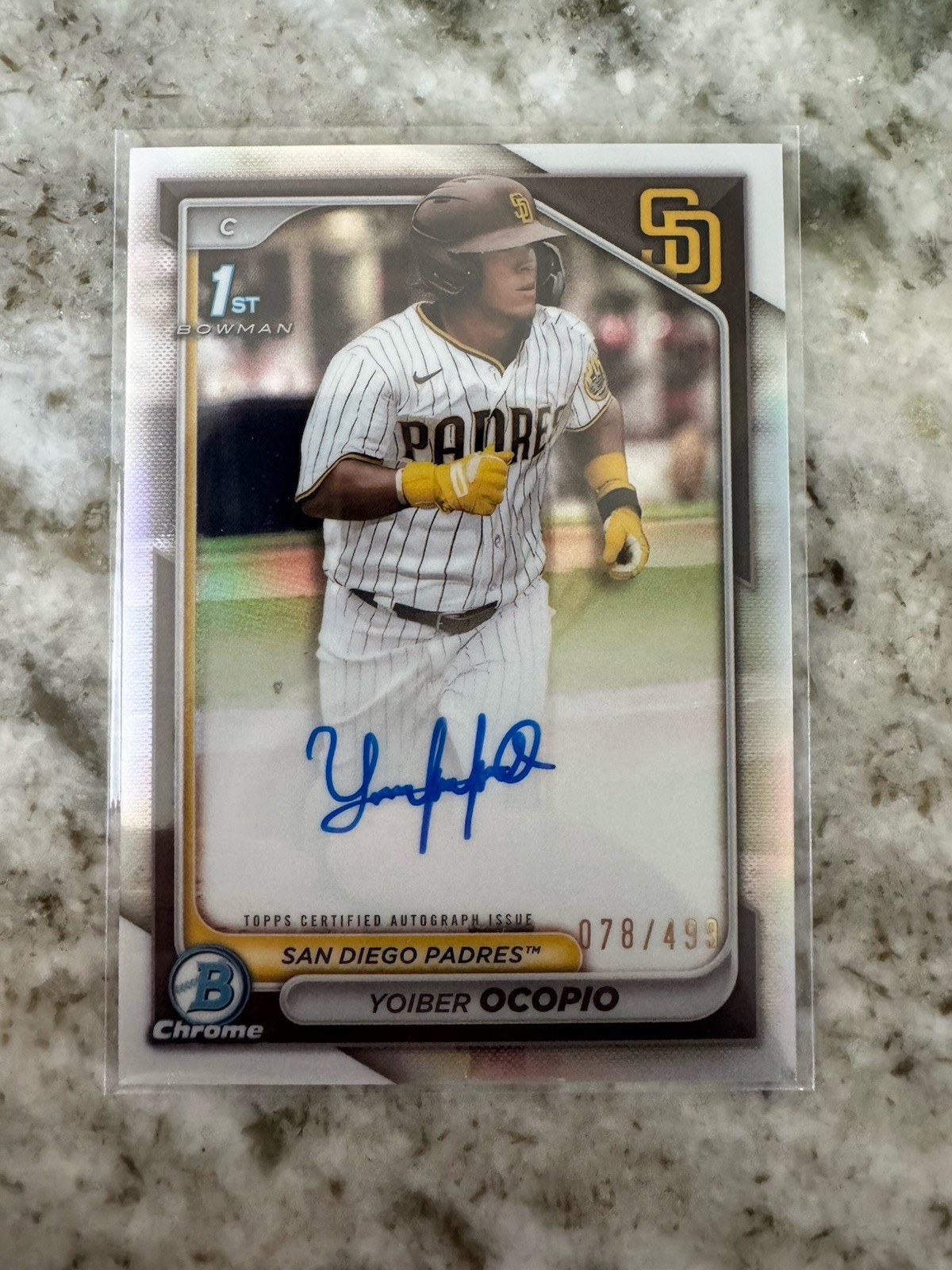 Yoiber Ocopio 2024 Bowman Chrome #CPA-YO 1st Prospect Auto Refractor /499