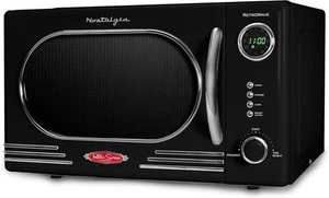 Nostalgia 1000W Micro-ondes rétro, 1.1 Cu Ft, Aqua, Facile à nettoyer, Serrure enfant, Nouveau