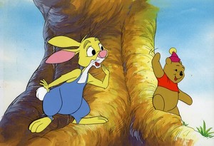WINNIE THE POOH AND RABBIT DISNEY PRODUCTION CEL EDUCATIONAL CARTOON FILM 1980