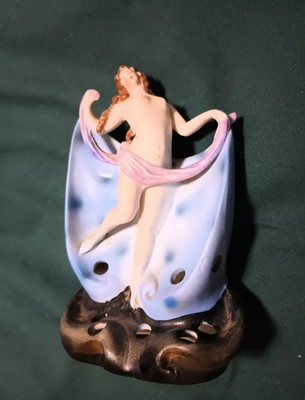 Antique Semi-Nude Dancing Woman Figural Flower Frog Relpaw 571  Germany 6336