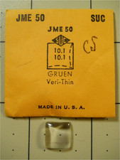 SUC JME50 Watch Crystal For Gruen Veri-Thin - 10.1 x 10.1 mm Replacement Repair