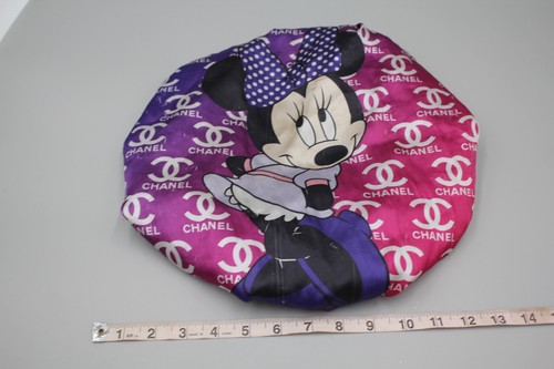 Disney Minnie Mouse X Chanell Hair Net Bonnet Silky Texture SOFT Pink Purple - Picture 3 of 9