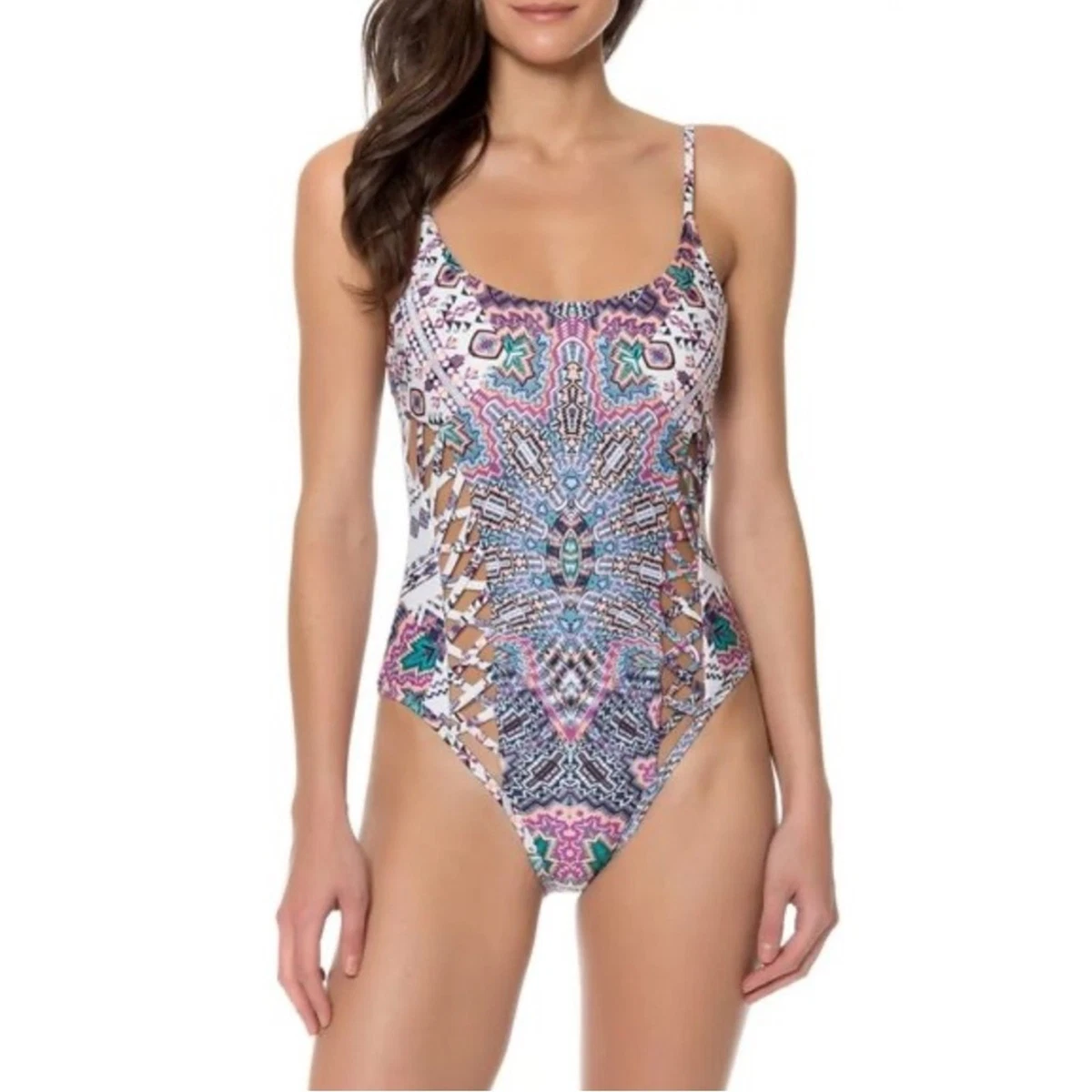 Combinaison Une épaule Red Carter, Taille M, Dos Lacé - Neuf Avec étiquettes, Parfaite Pour Soirée Ou Vacances