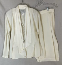 Daymor Couture Vintage Lined Skirt Suit Embellished Beaded Sequin vest Size 8