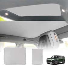 Premium Foldable Sunshade for 2022-2025 Rivian R1S - Front  Rear Grey