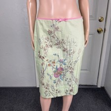 Vintage Y2K Max Studio Women's Skirt M Cotton Floral Bow Zip F30