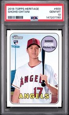 2018 TOPPS HERITAGE #600 SHOHEI OHTANI ROOKIE RC PSA 10