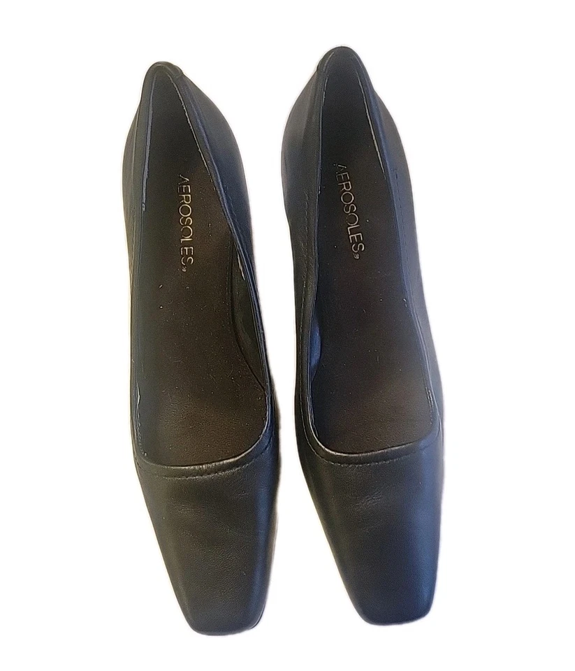 Aerosoles Ébano Mujer Guante Cuero Pump Zapato Talla 10M Negro Foto 4 de 4