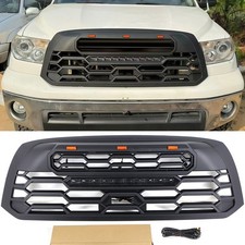 Matte Black Grille  Fit For Toyota Tundra 2010 - 2013 Front Grille W/light Bar