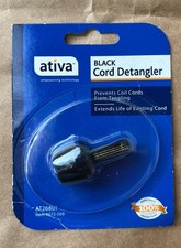Ativa AT26801 Black Telephone Coil Cord Cable Detangler Tangling 6 Total NEW