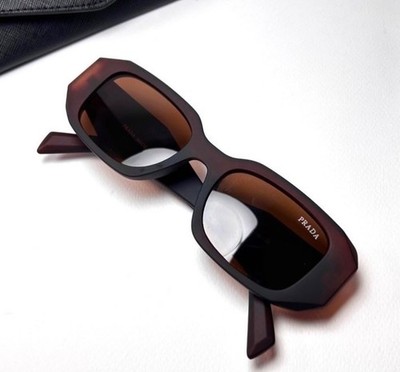 Prada Dark Brown Rectangular Sunglasses Prada Dark Brown Rectangular Ladies Sunglasses PR A07S  main image 2
