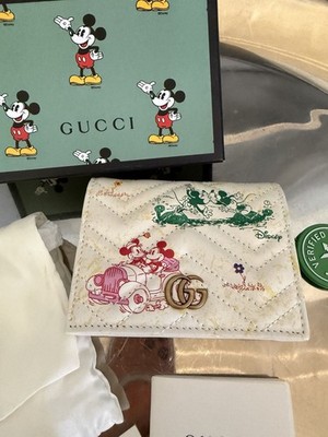Gucci x Disney Mickey Mouse GG Card Holder Wallet, Small, White/Multicolor