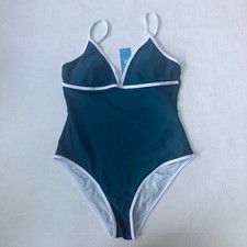 Cupshe Swimsuit Women's Size Large Tummy Contouring One Piece Bathing Suit Teal