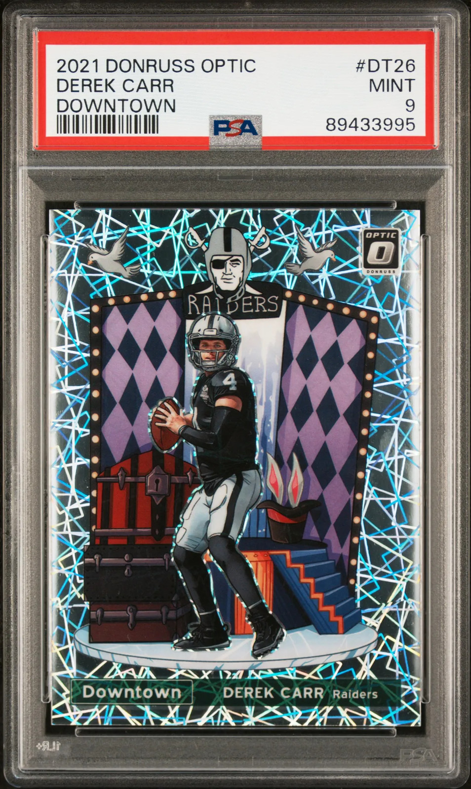 2021 Panini Donruss Optic Downtown Derek Carr #DT26 PSA 9