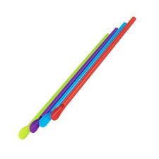 SCOOP STRAWS - BPA FREE PLASTIC, COLORFUL SCOOP STRAWS ACT AS A SPOON AND STR...