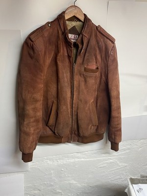MENS CLASSIC DIRECTIONS MAROON LEATHER CAFE RACER/MOTORCYCLE JACKET SZ 42 TALL