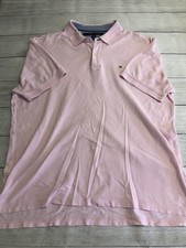 Tommy Hilfiger Polo Shirt Mens XL Pink Classic Fit Embroidered Logo Golf Casual